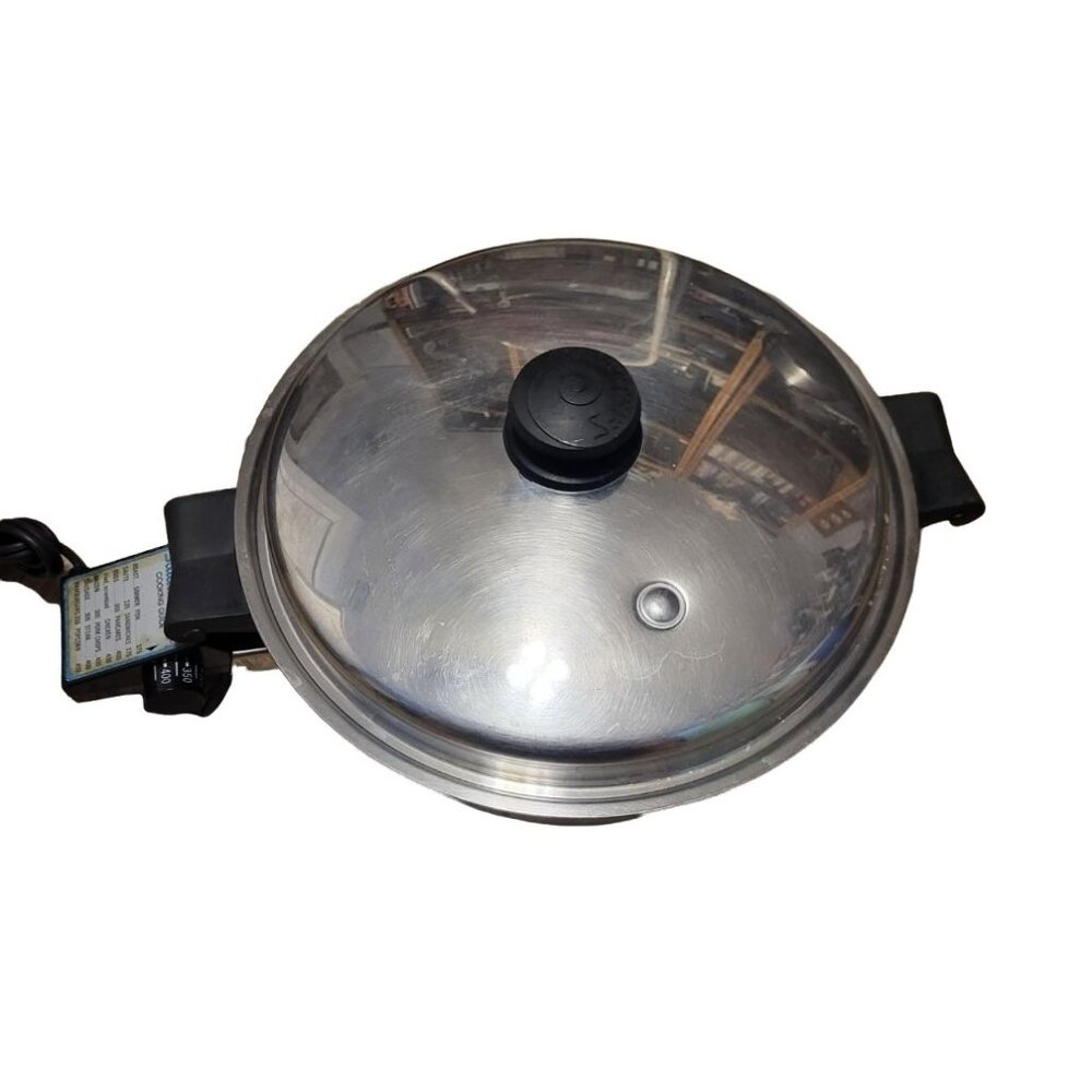 Vintage Saladmaster Oil Core Electric Skillet Model 7817 w Vapor Lid